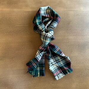 J. crew tartan wool scarf.